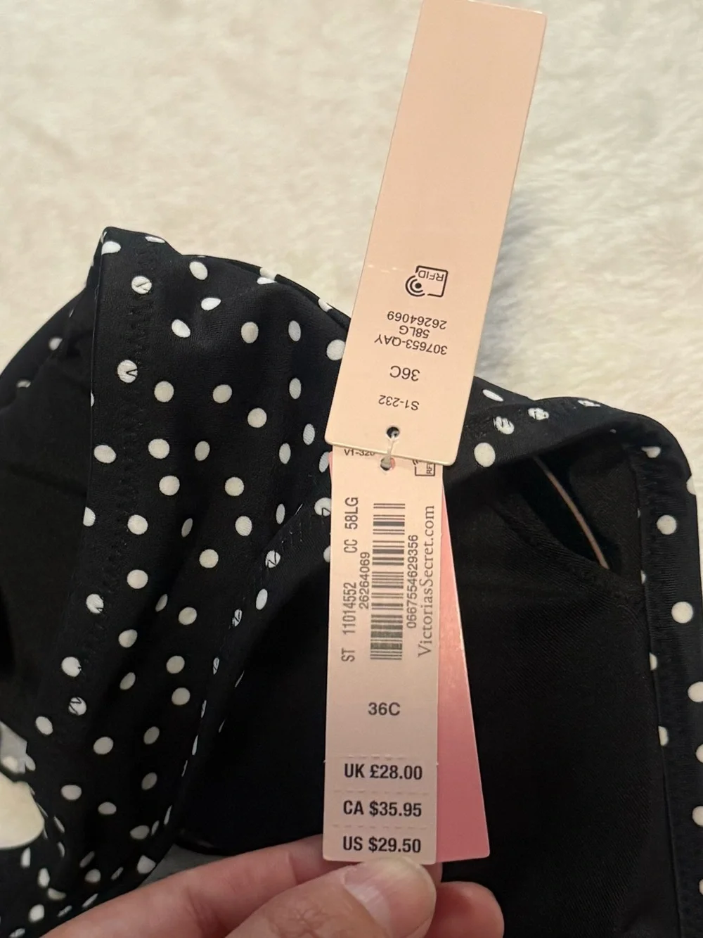 Victoria's Secret Capri Ruffle Halter Bikini Top Polka Dot